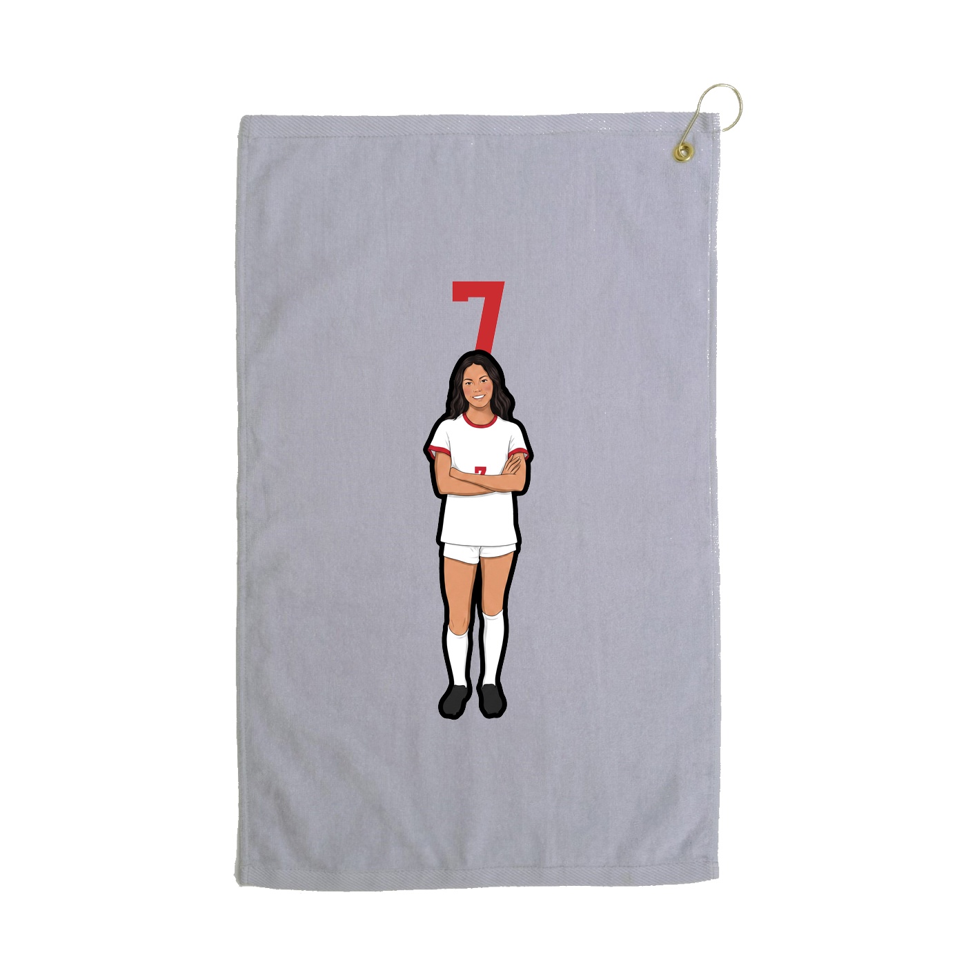 Golf Towel — Number Top in Grey