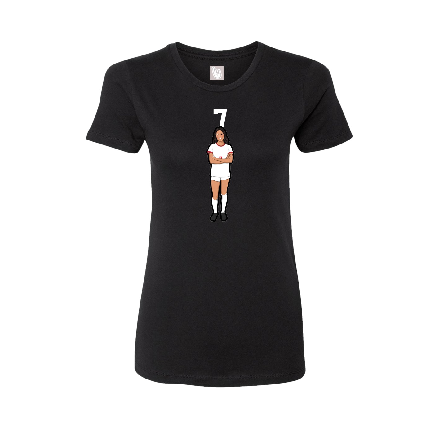 Fitted Women's Tee — Number Top in Black