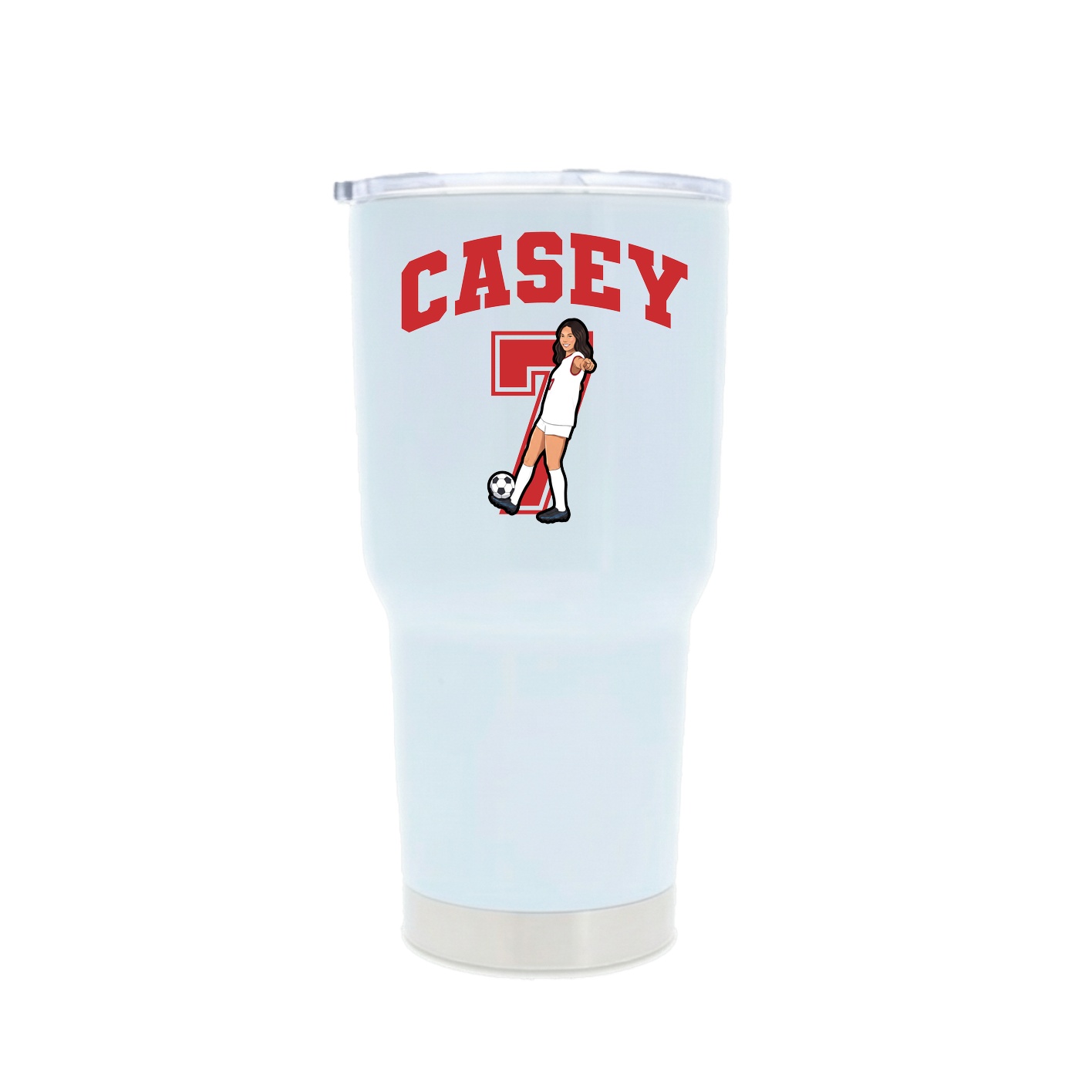 30oz Stainless Steel Tumbler — Number in White
