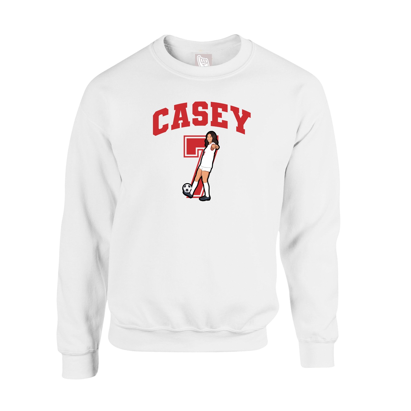 Fleece Crew — Number in White