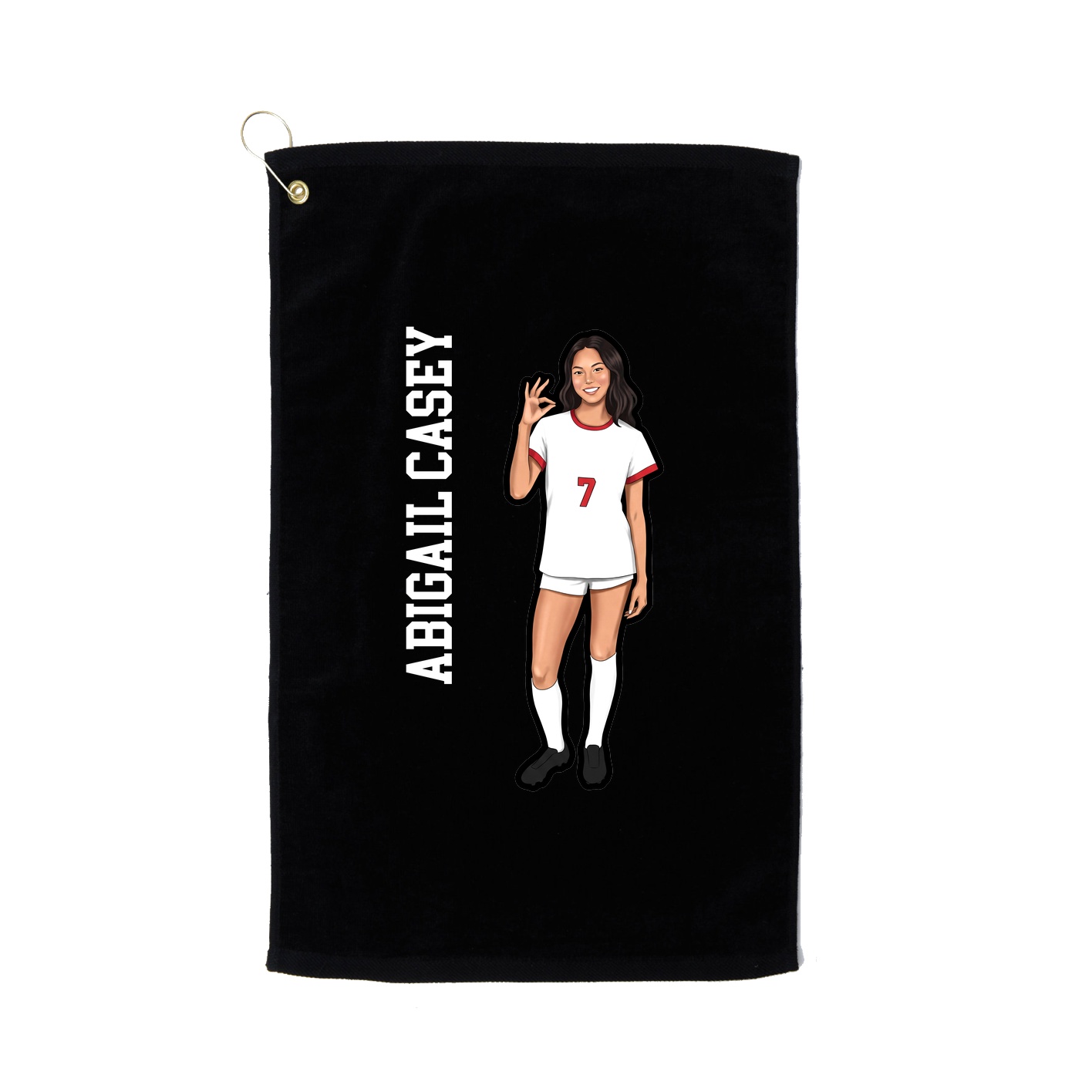 Golf Towel — Name Vertical in Black