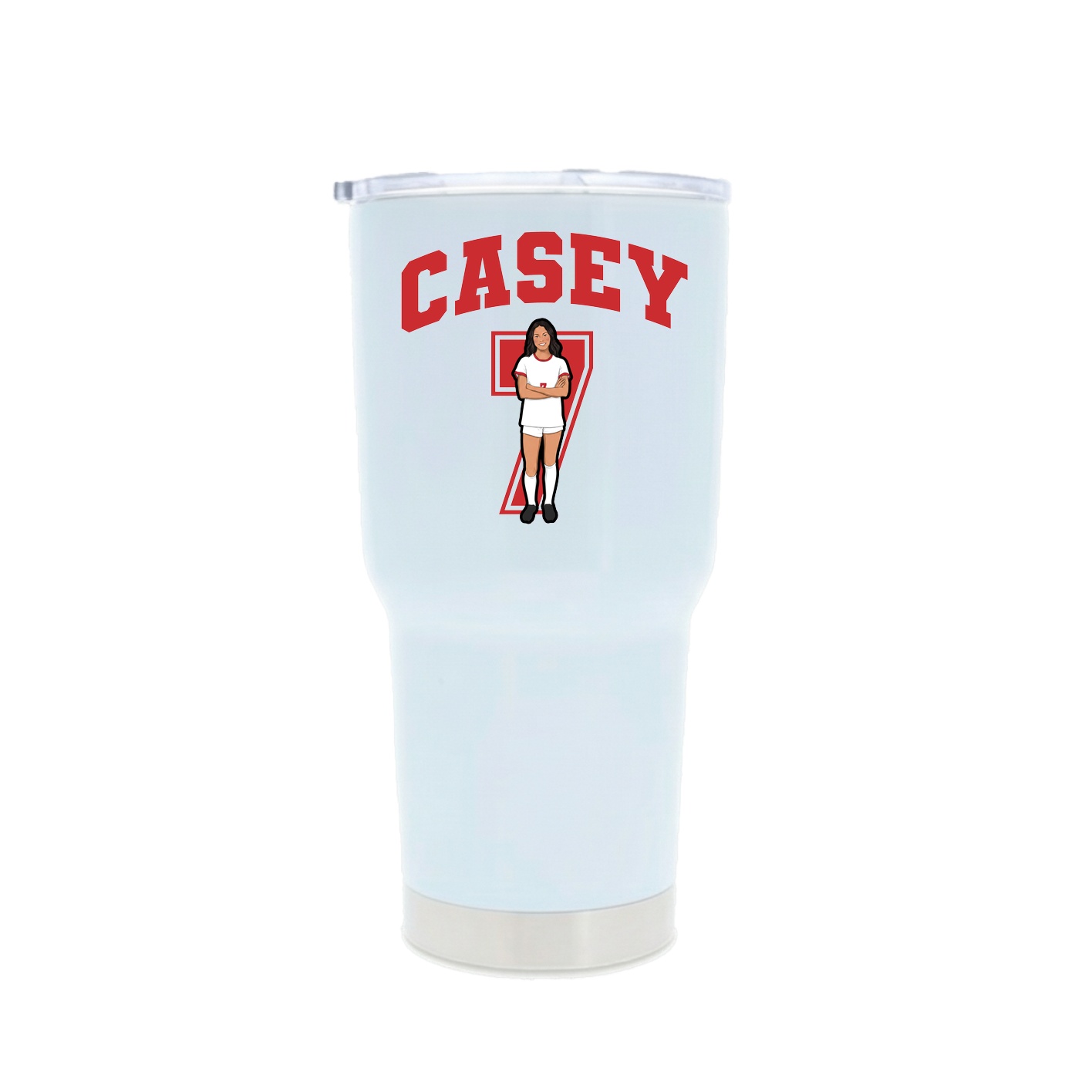 30oz Stainless Steel Tumbler — Number in White