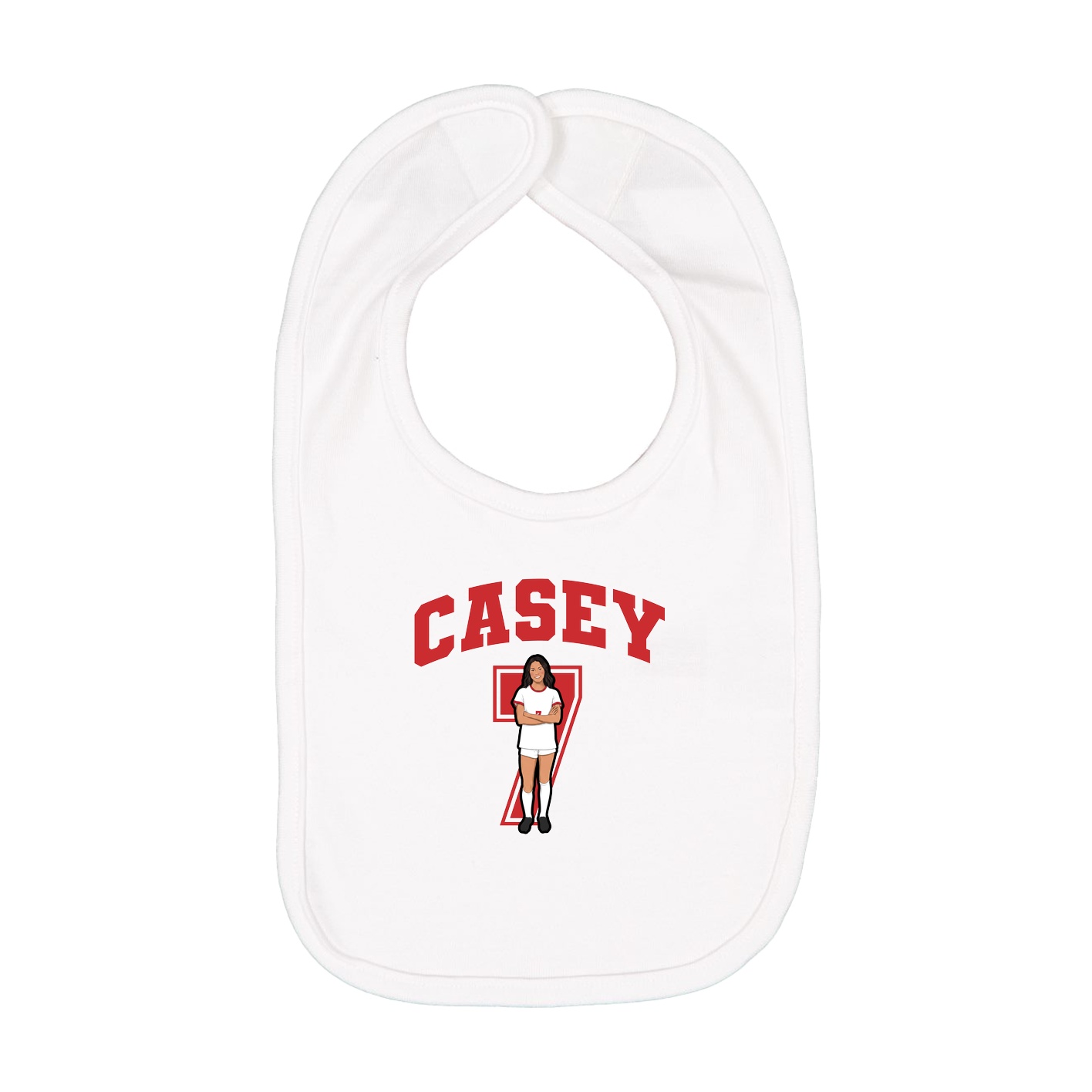 Infant Bib — Number in White