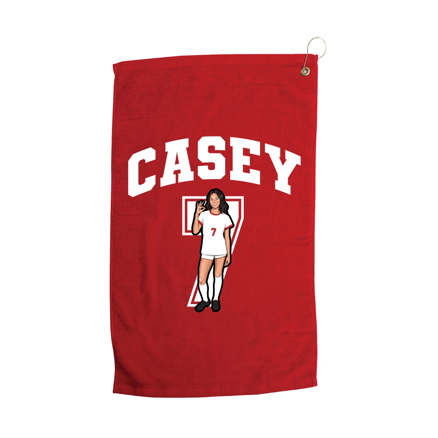 Golf Towel — Number in Red