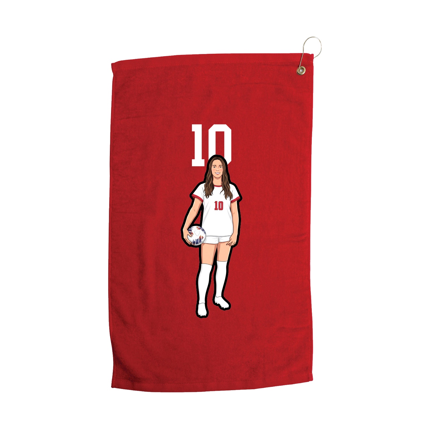 Golf Towel — Number Top in Red