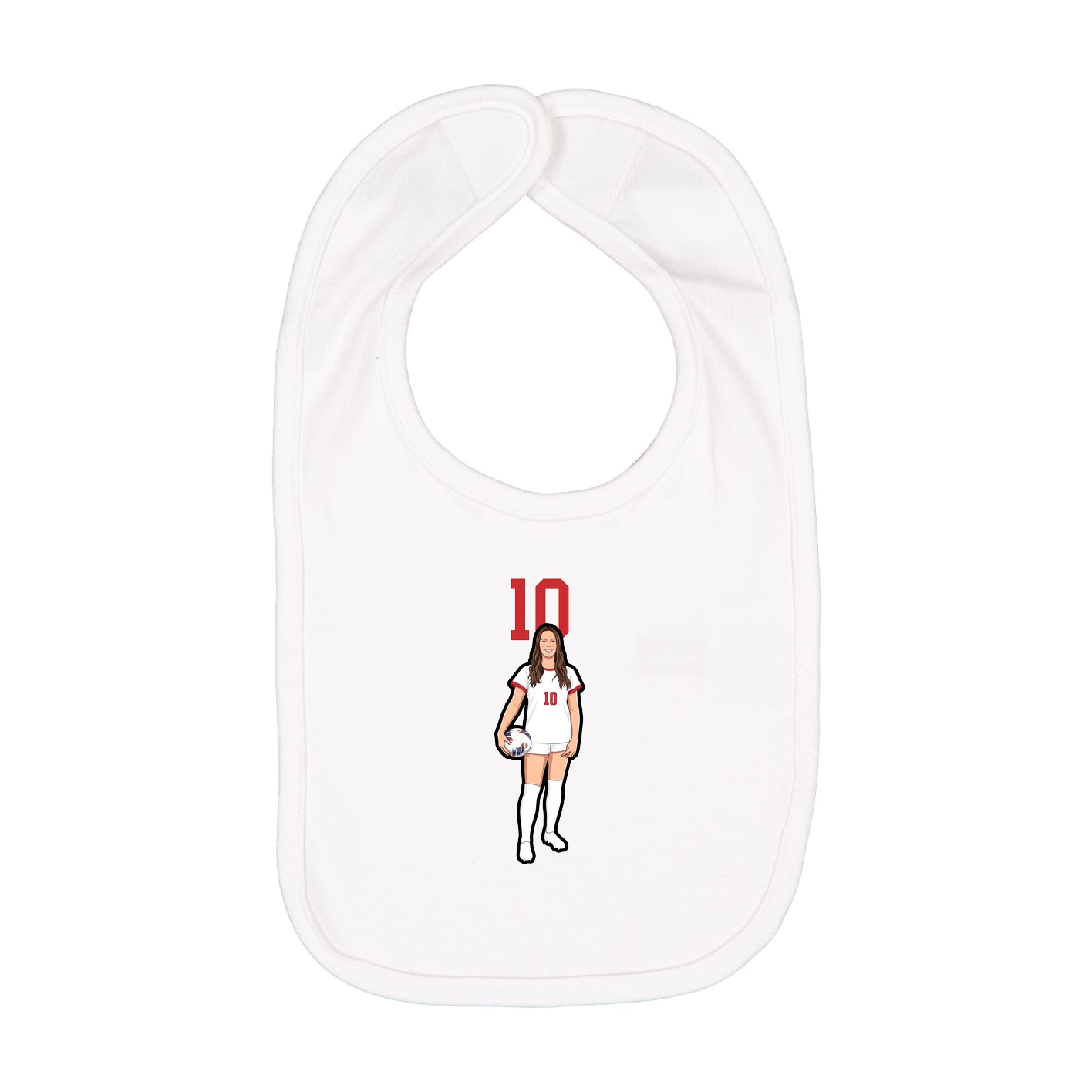 Infant Bib — Number Top in White