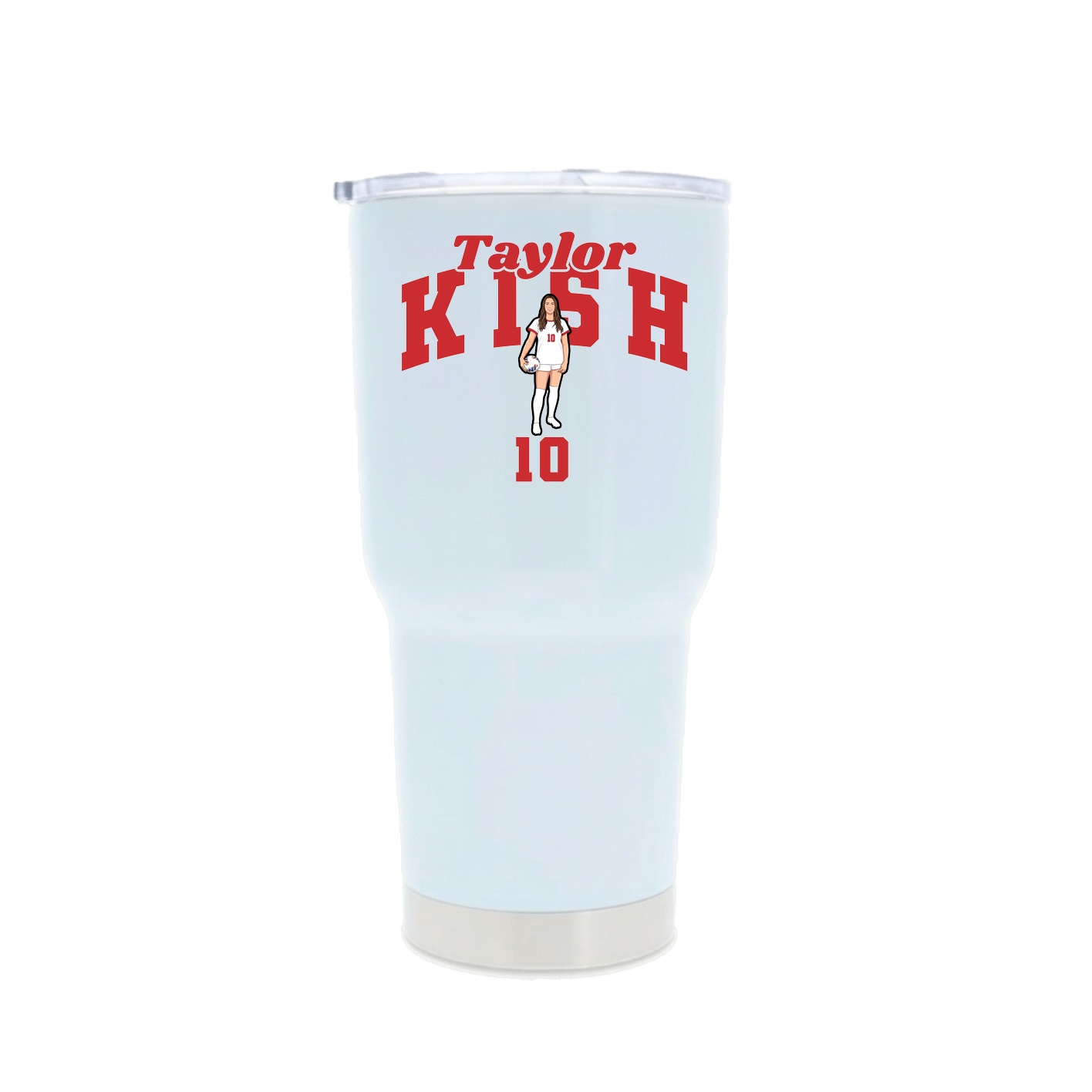30oz Stainless Steel Tumbler — Signature Arch in White