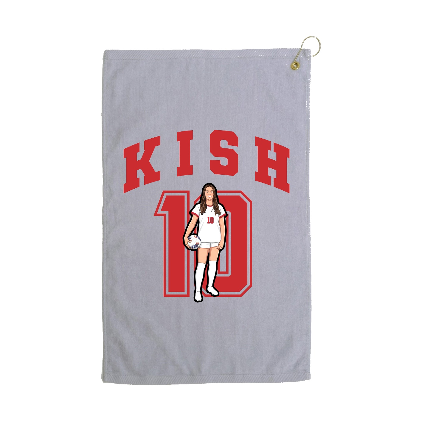 Golf Towel — Number in Grey
