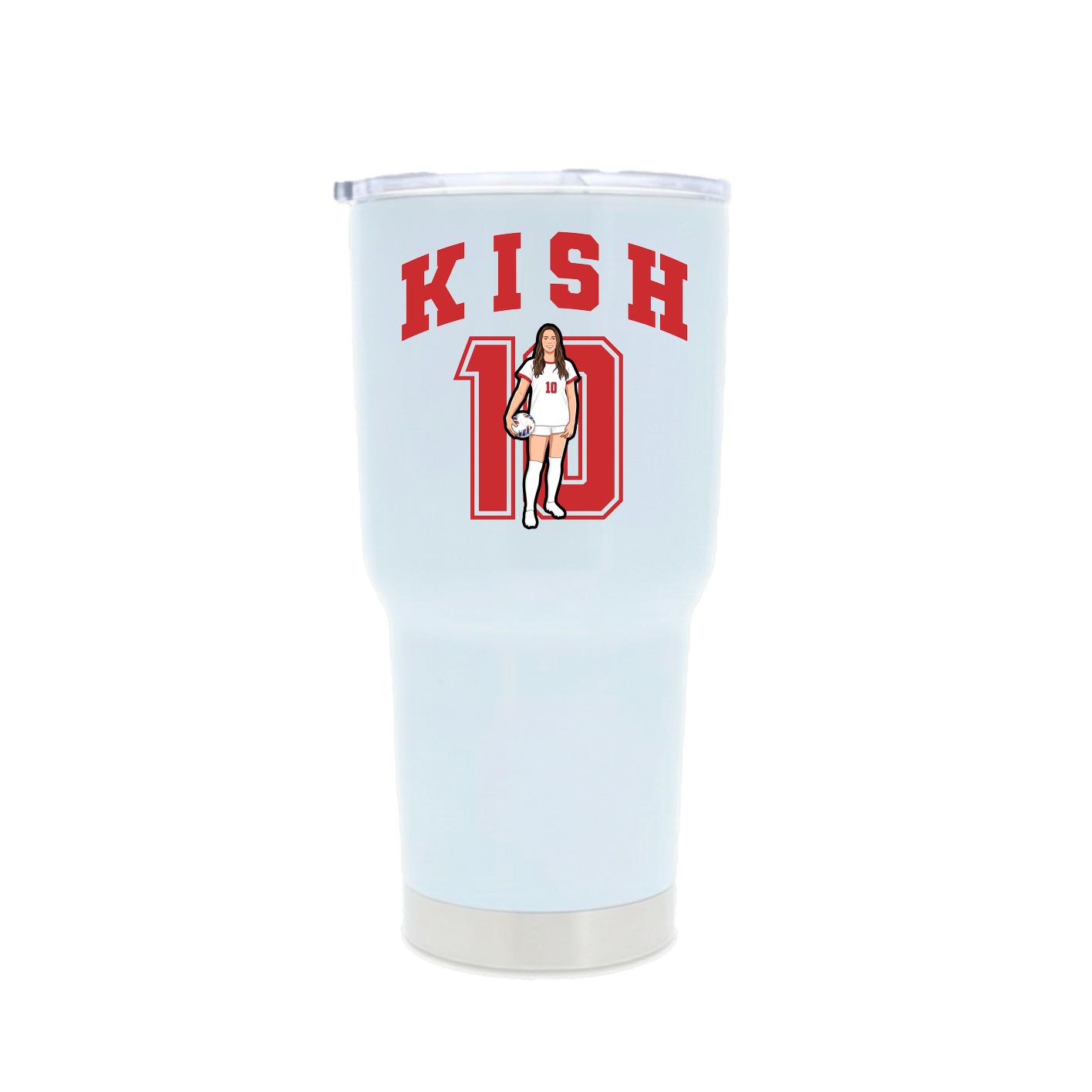 30oz Stainless Steel Tumbler — Number in White