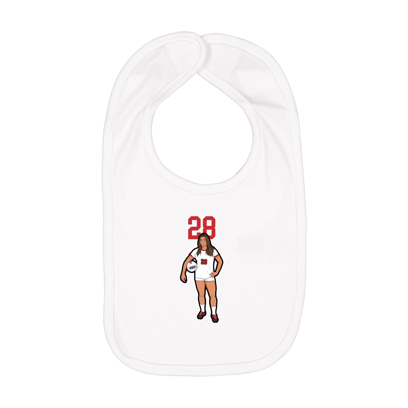 Infant Bib — Number Top in White