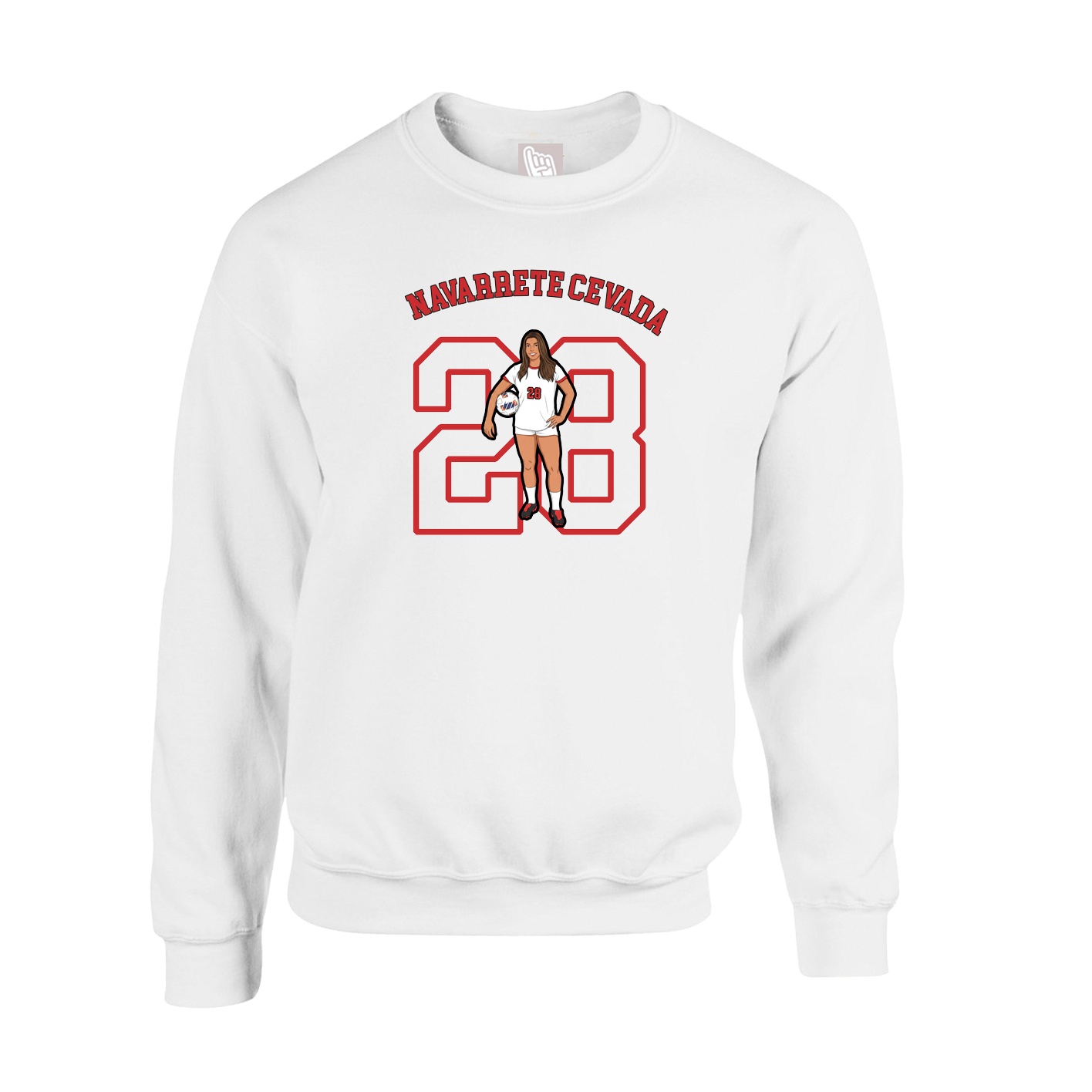 Fleece Crew — Shirsey Arch in White