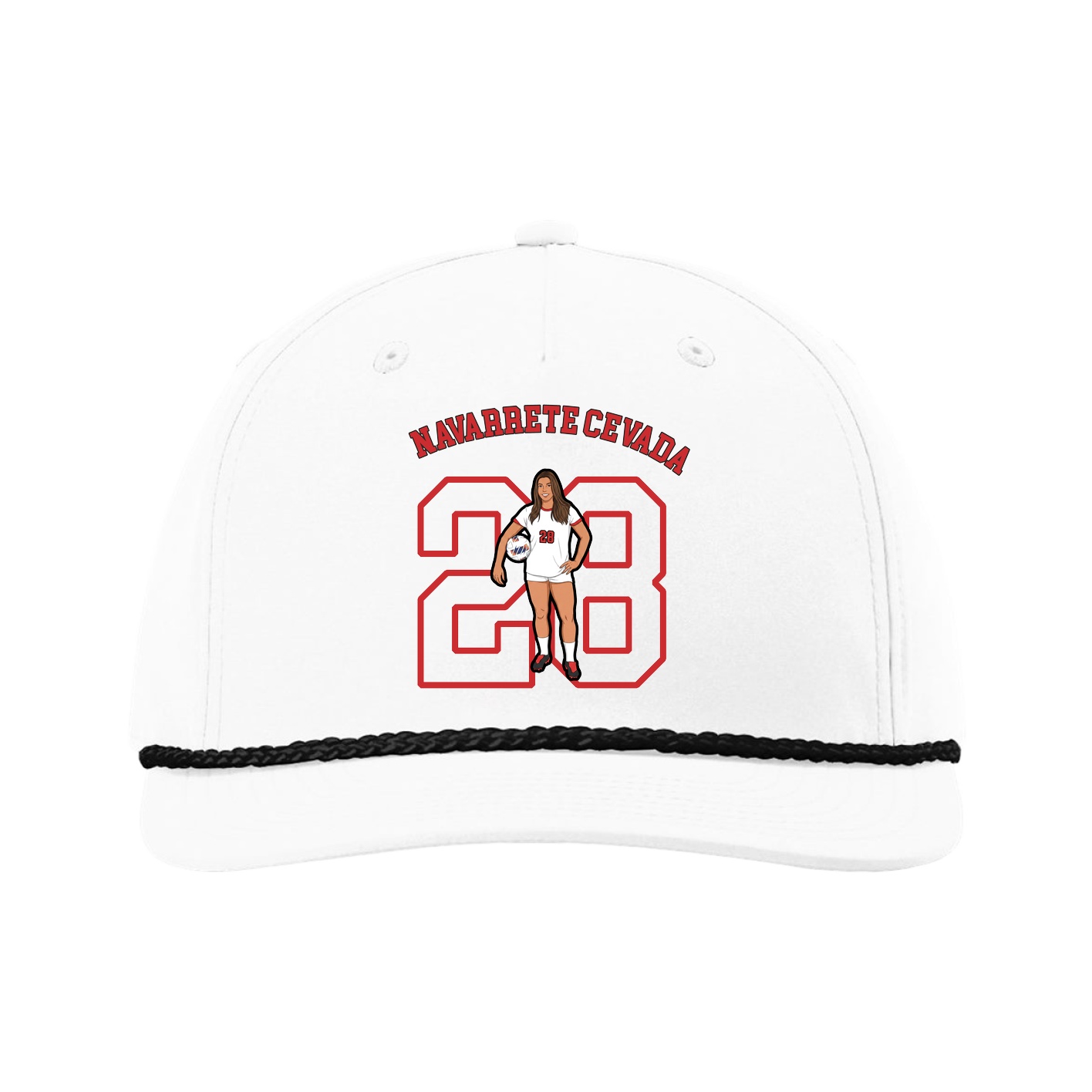 Five-Panel Classic Rope Cap — Shirsey Arch in White