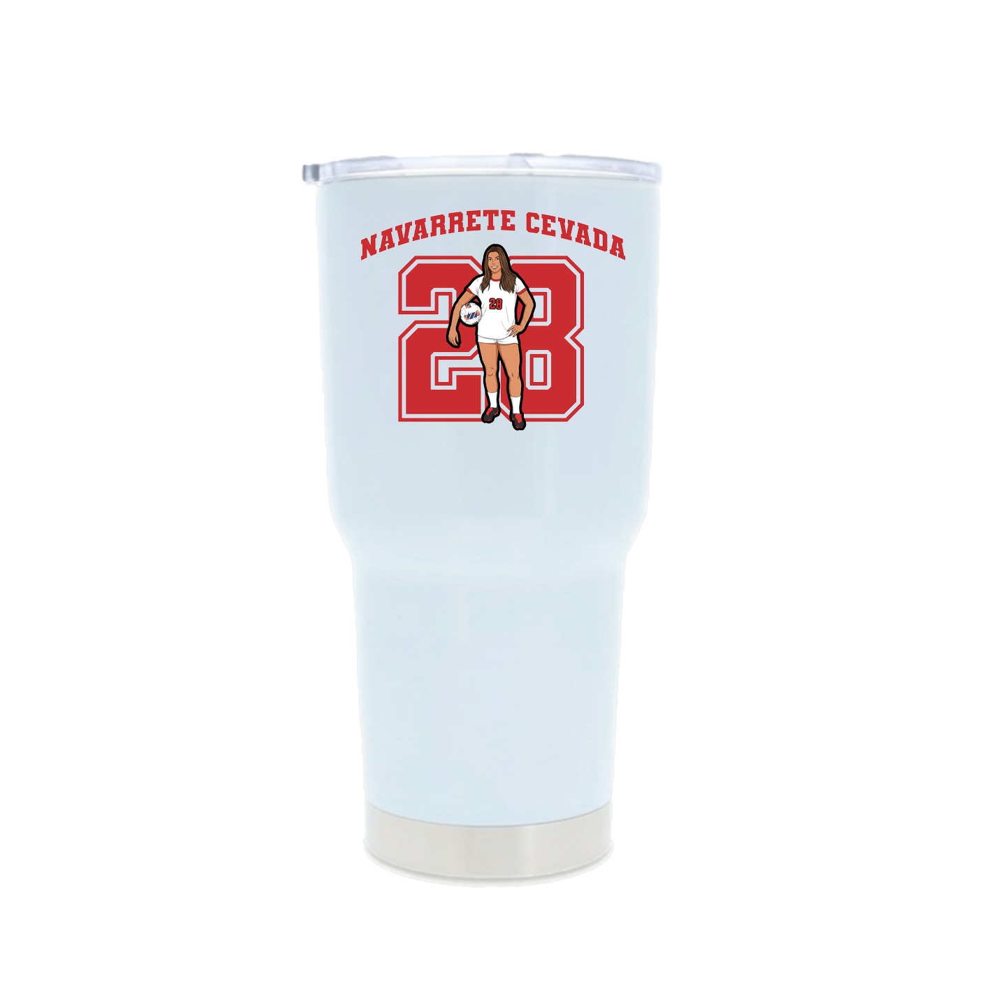 30oz Stainless Steel Tumbler — Number in White