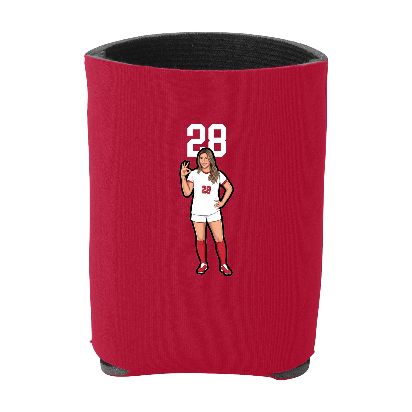 Can Holder — Number Top in Red