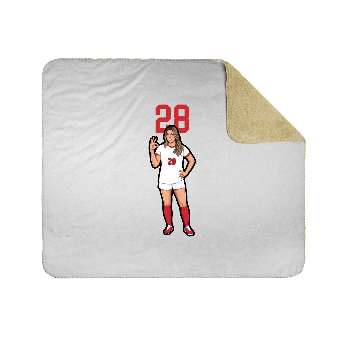 Throw Blanket — Number Top in White