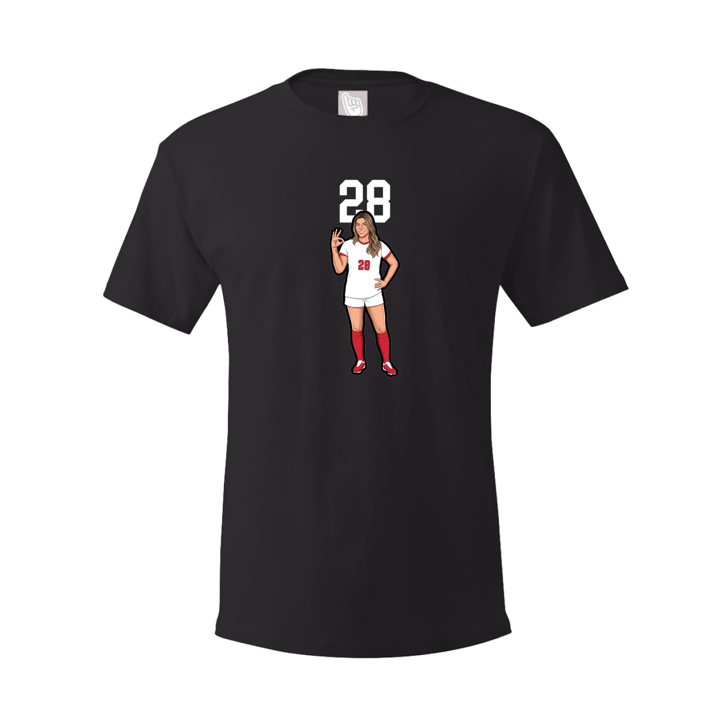 Youth Tee — Number Top in Black