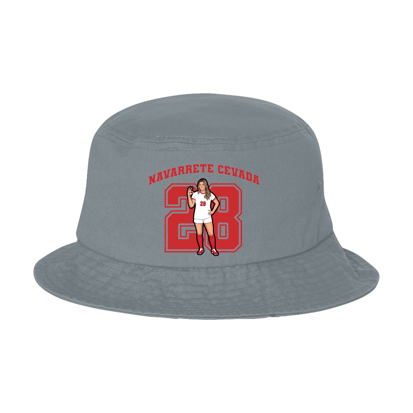 Bucket Cap — Number in Grey
