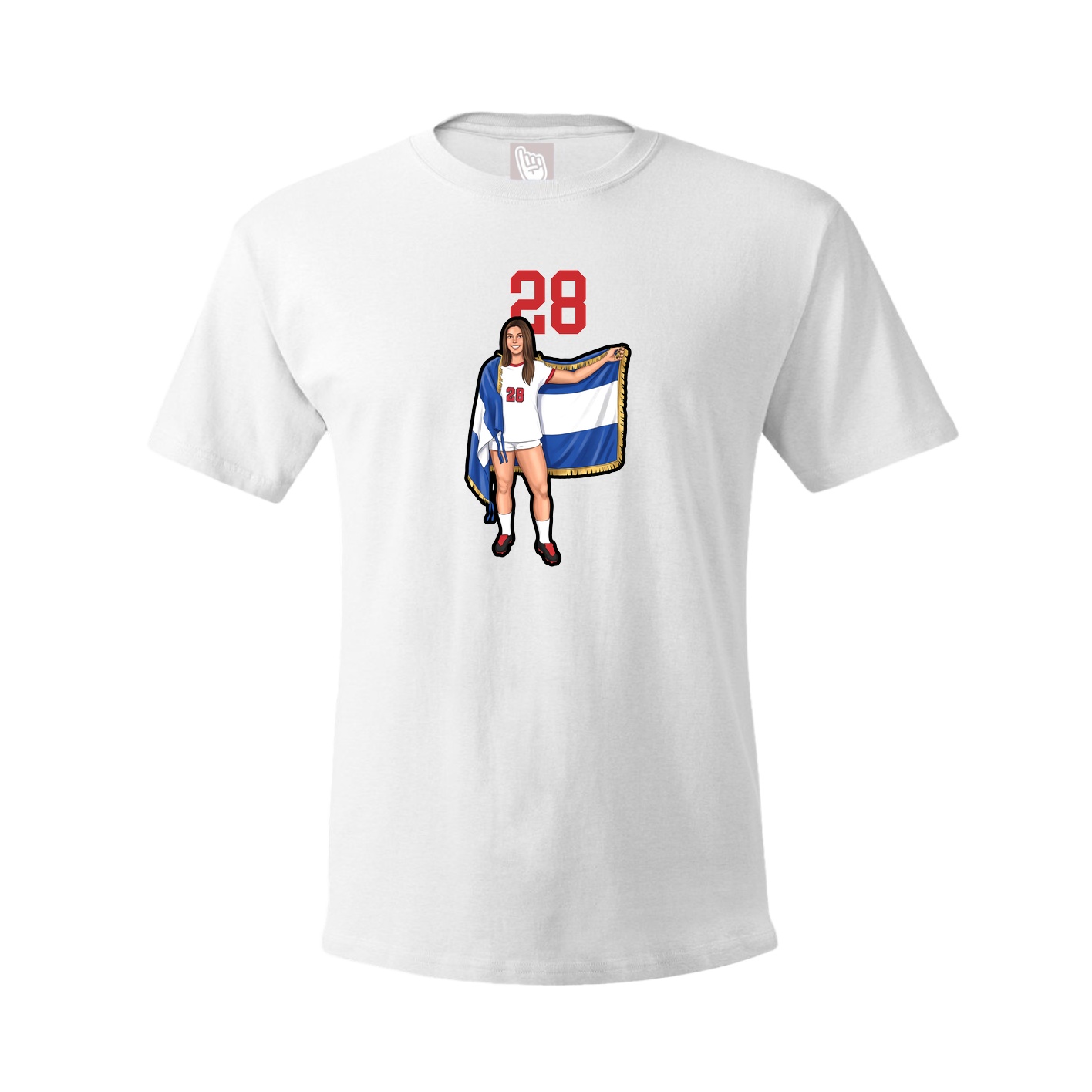 Youth Tee — Number Top in White