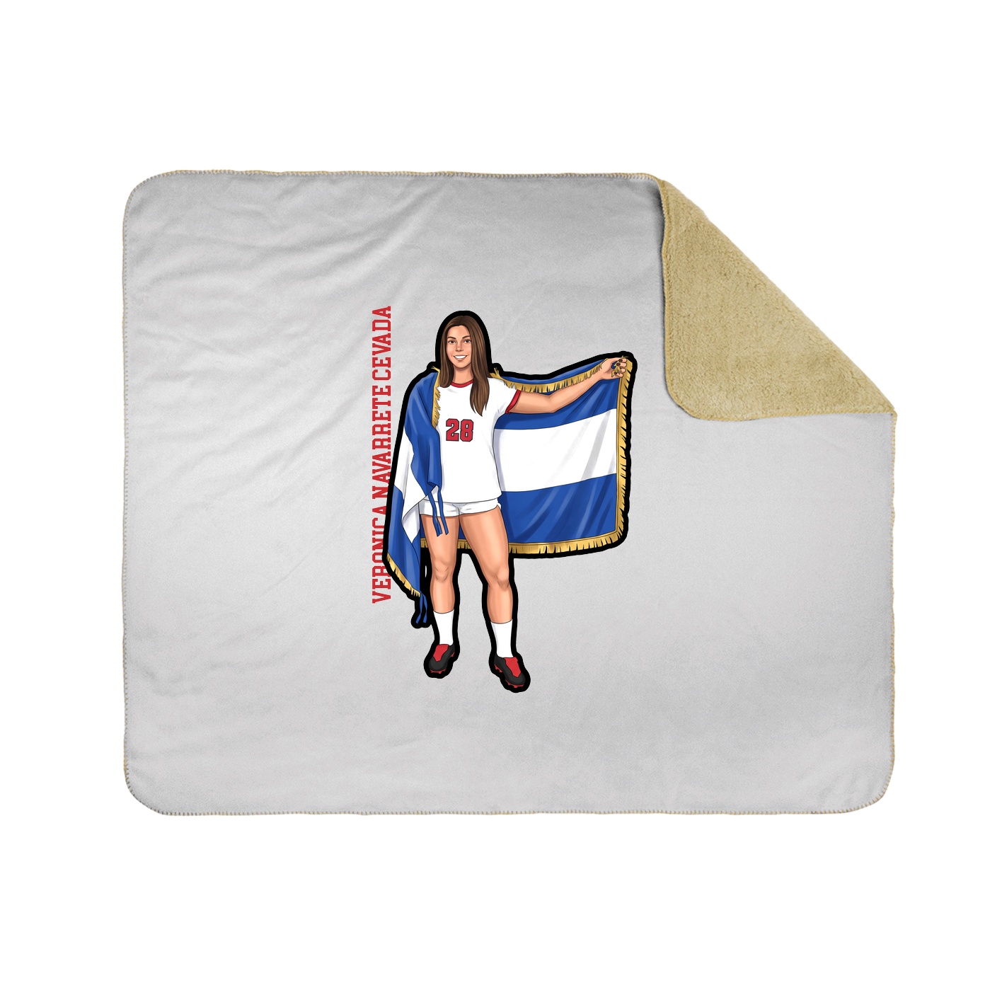 Throw Blanket — Name Vertical in White