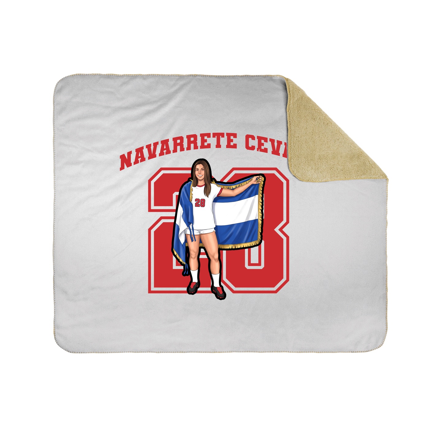 Throw Blanket — Number in White