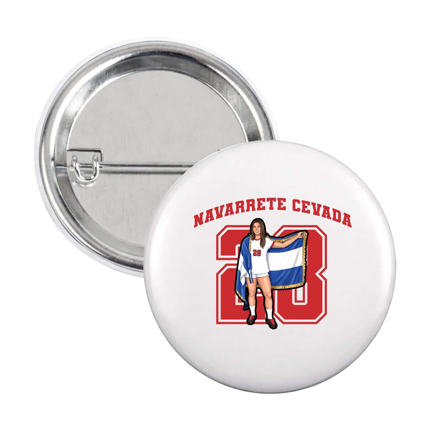 Game Day Button — Number in White