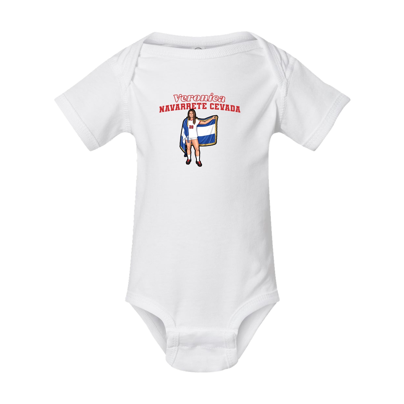 Baby Onesie — Name Arch in White