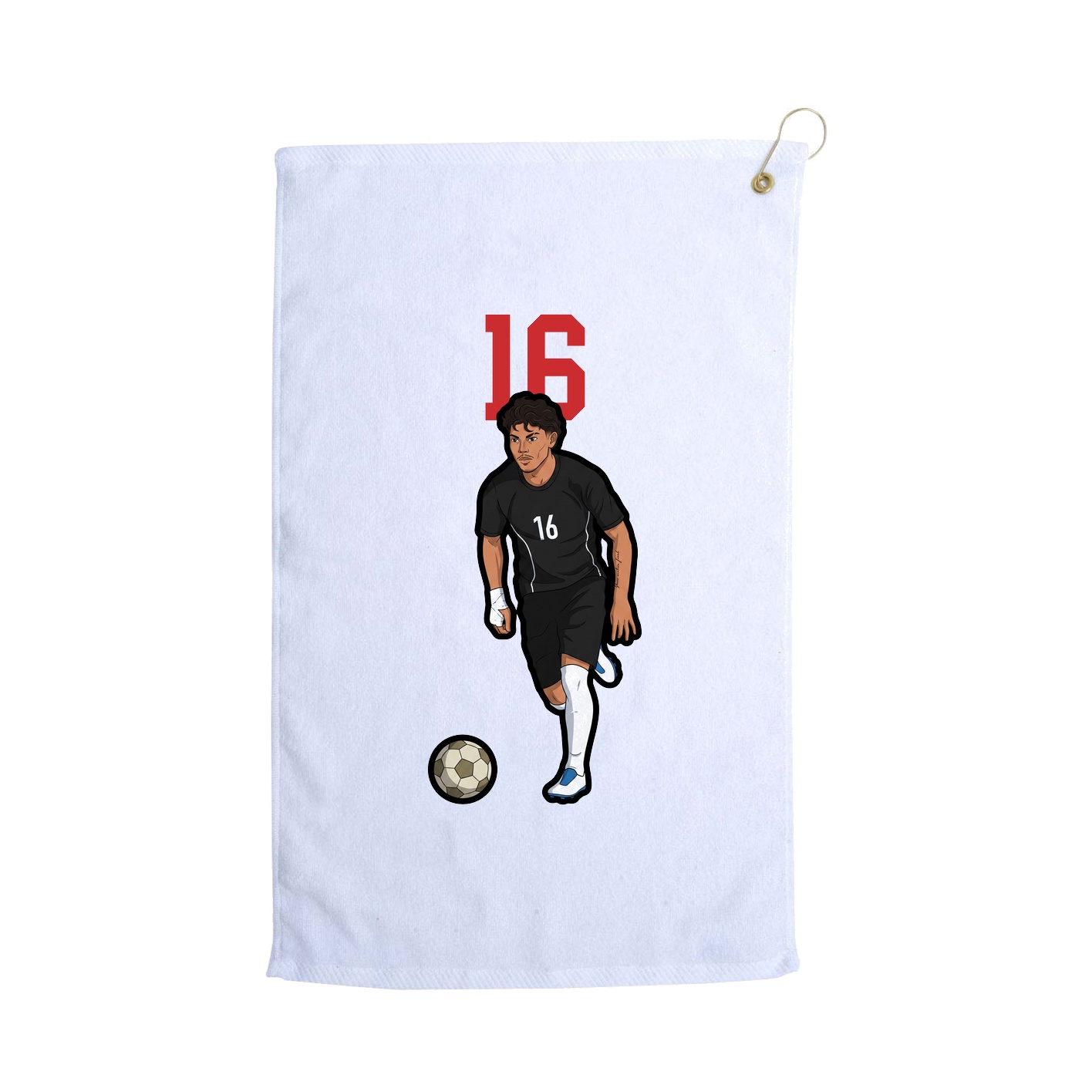 Golf Towel — Number Top in White