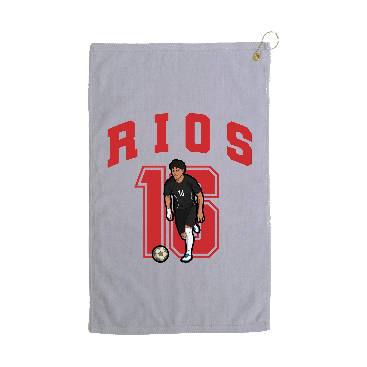 Golf Towel — Number in Grey
