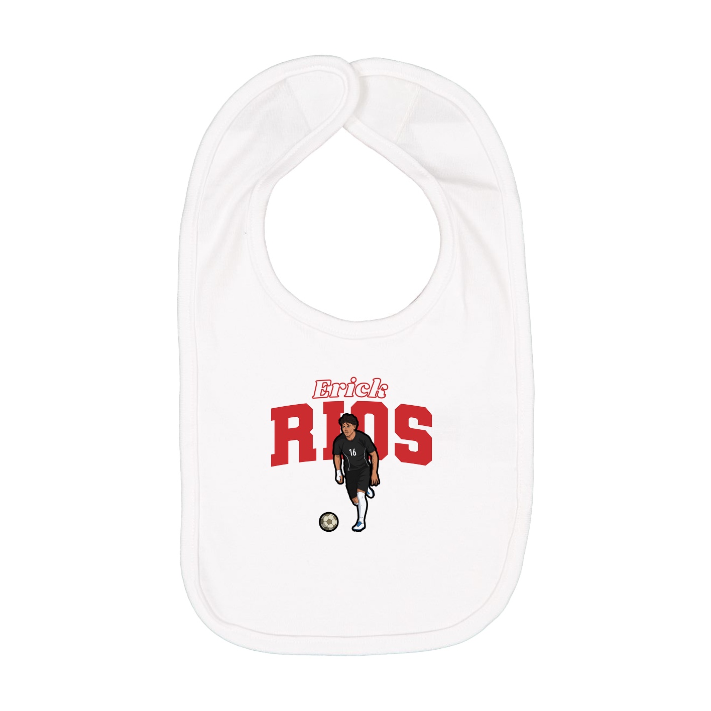 Infant Bib — Name Arch in White