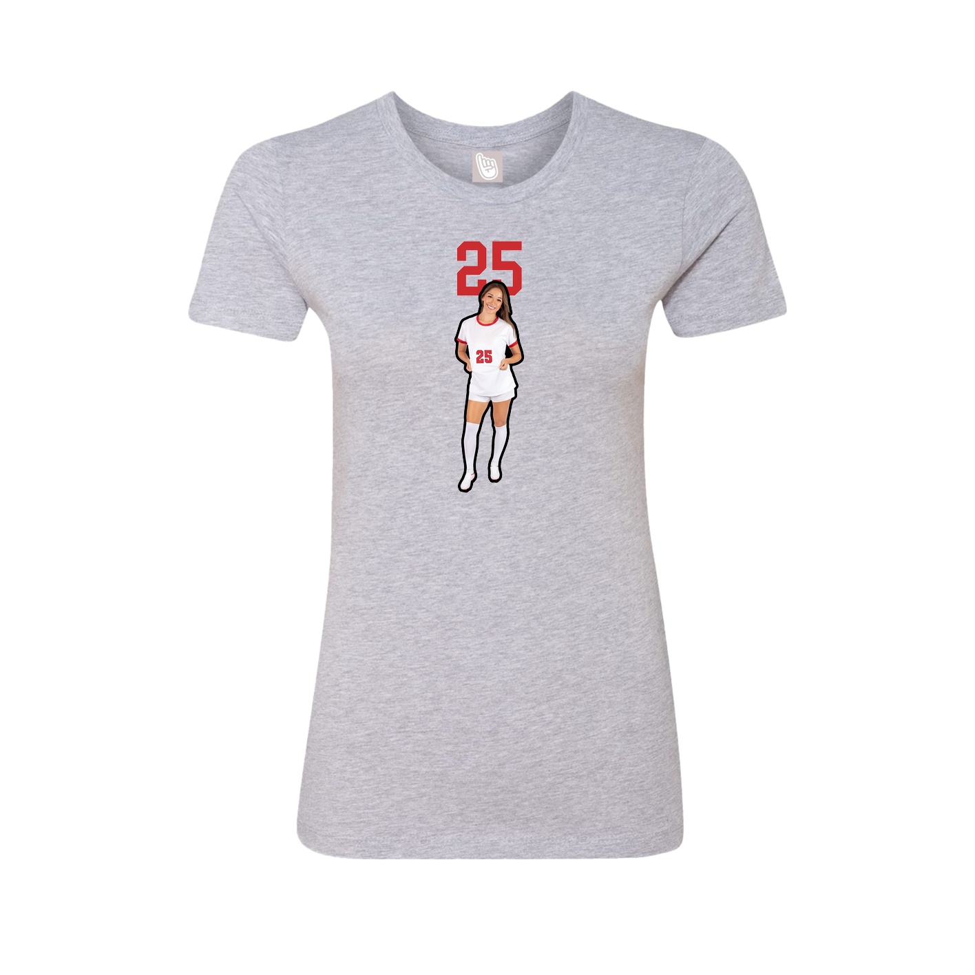 Fitted Women's Tee — Number Top in Grey