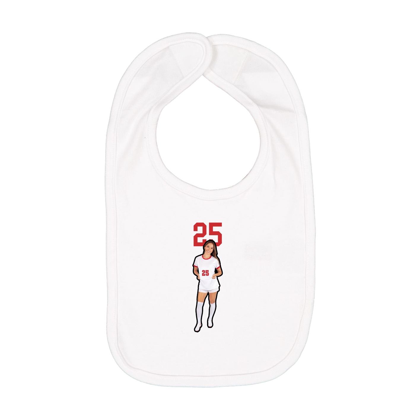 Infant Bib — Number Top in White