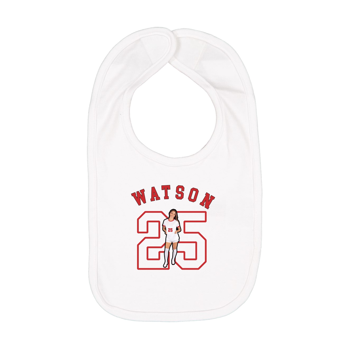 Infant Bib — Shirsey Arch in White