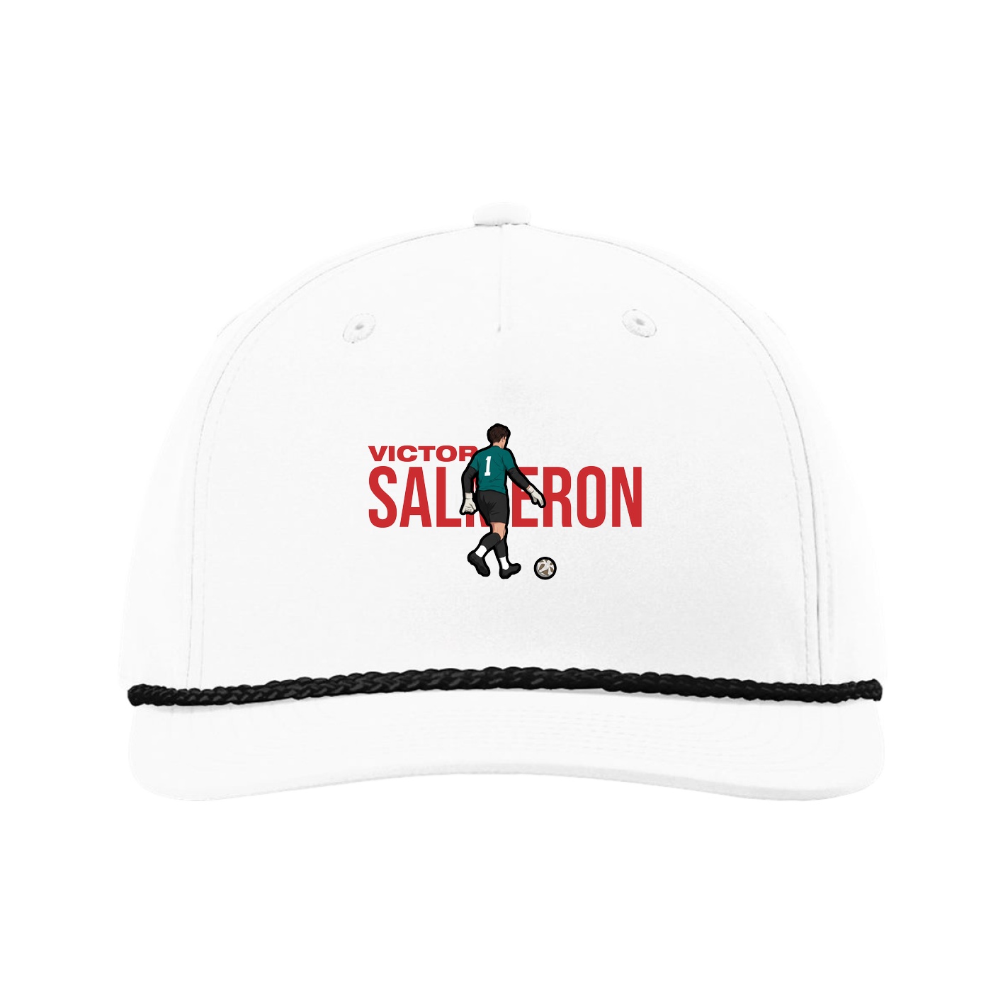 Five-Panel Classic Rope Cap — Player Name in White