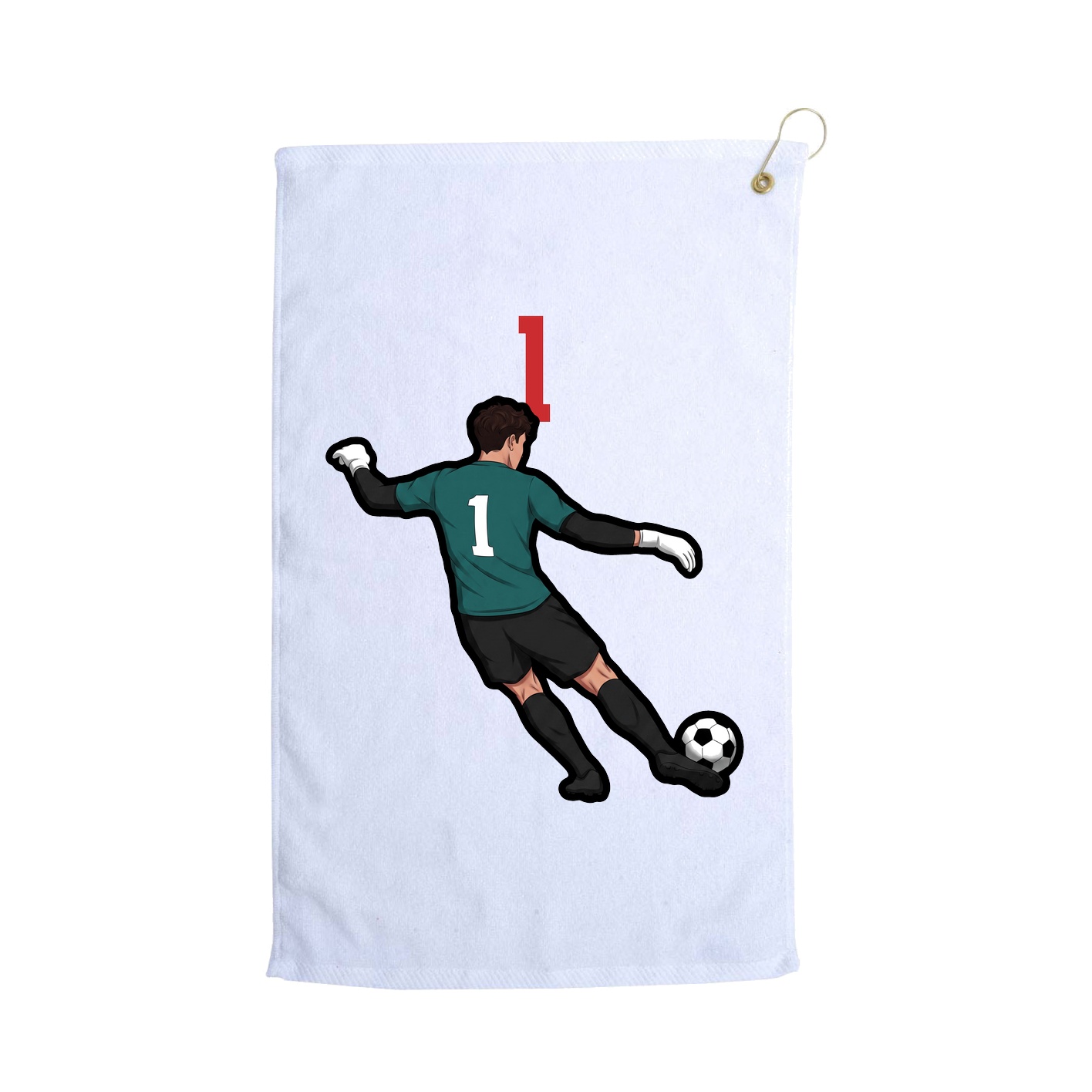 Golf Towel — Number Top in White
