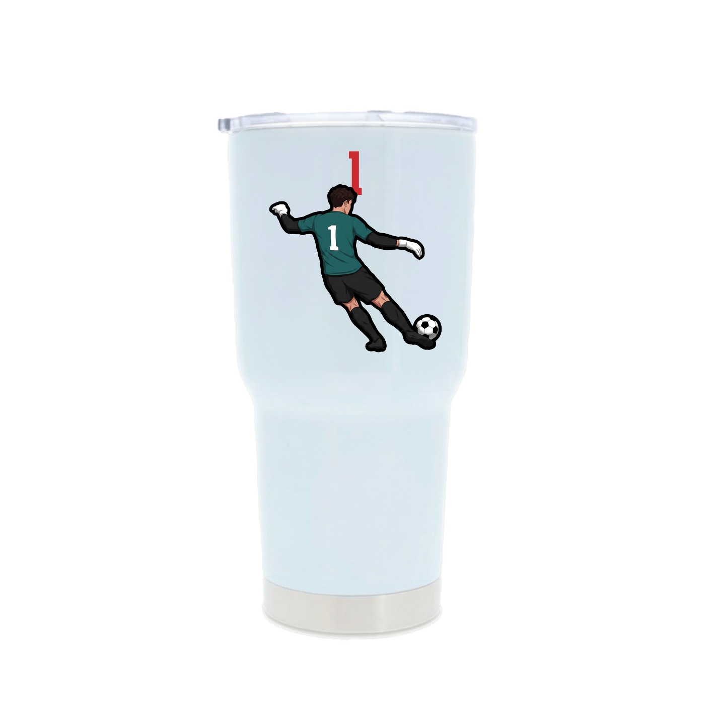 30oz Stainless Steel Tumbler — Number Top in White