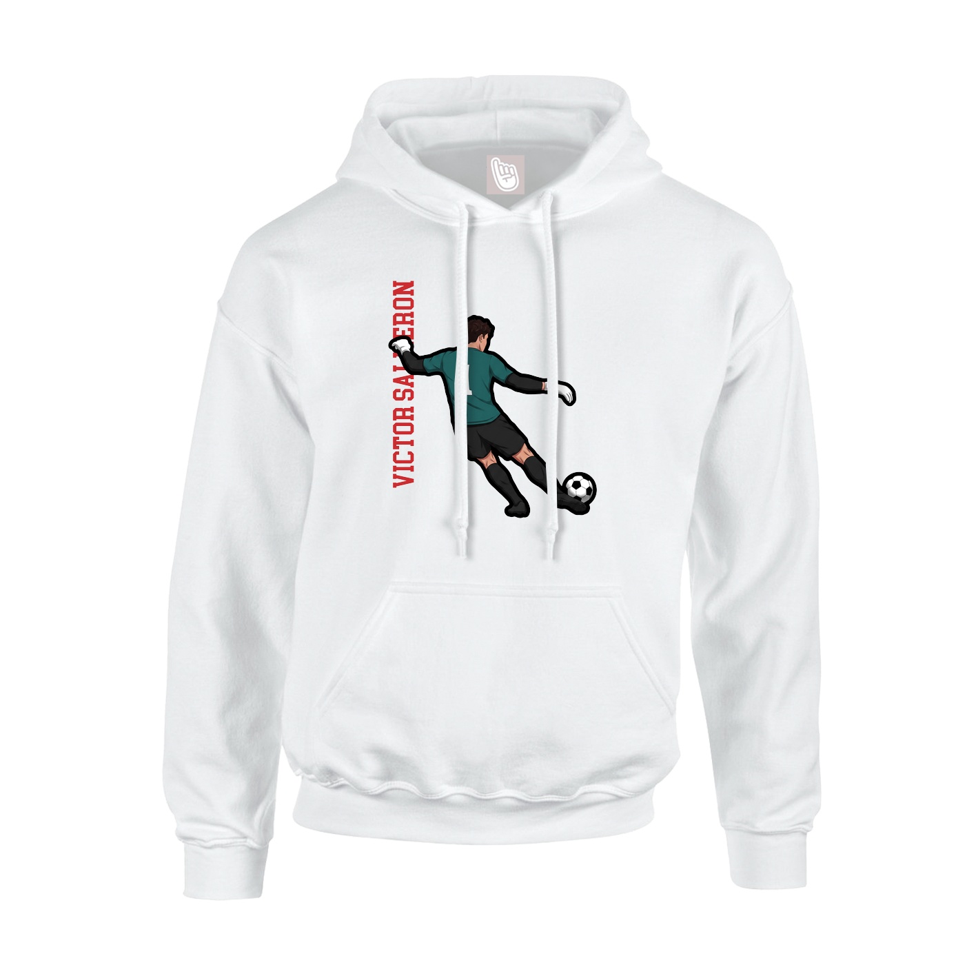 Youth Hoodie — Name Vertical in White