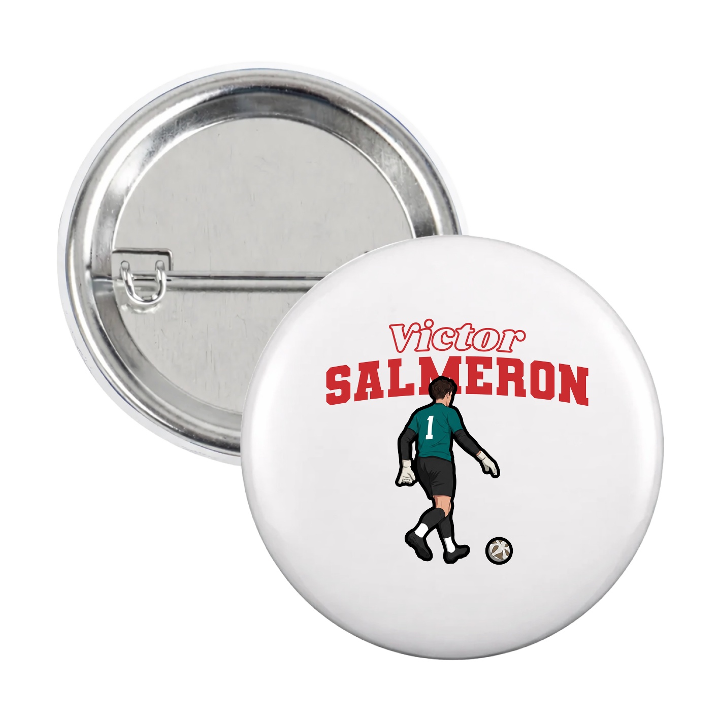 Game Day Button — Name Arch in White