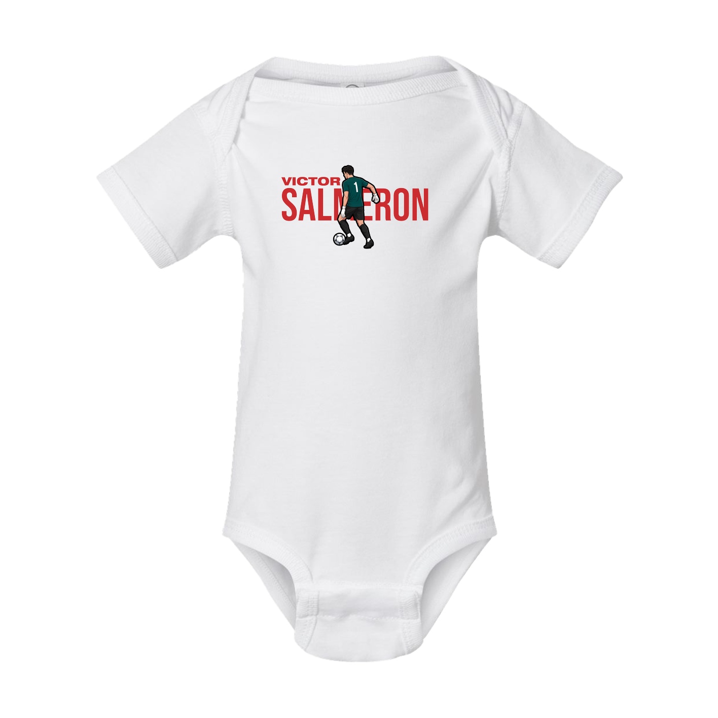 Baby Onesie — Player Name in White