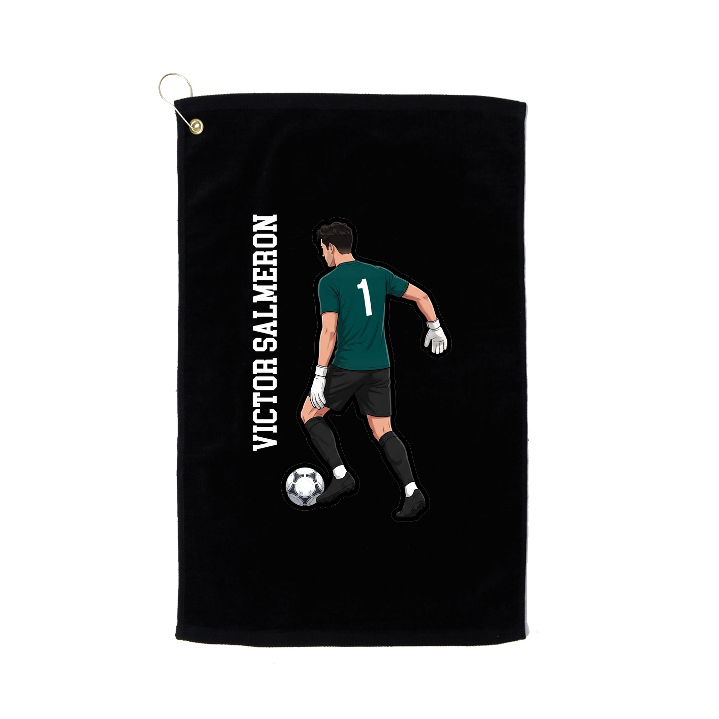 Golf Towel — Name Vertical in Black