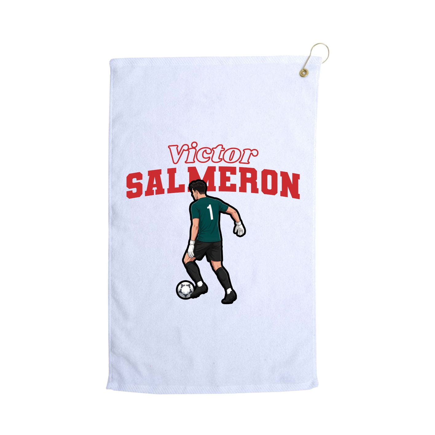 Golf Towel — Name Arch in White