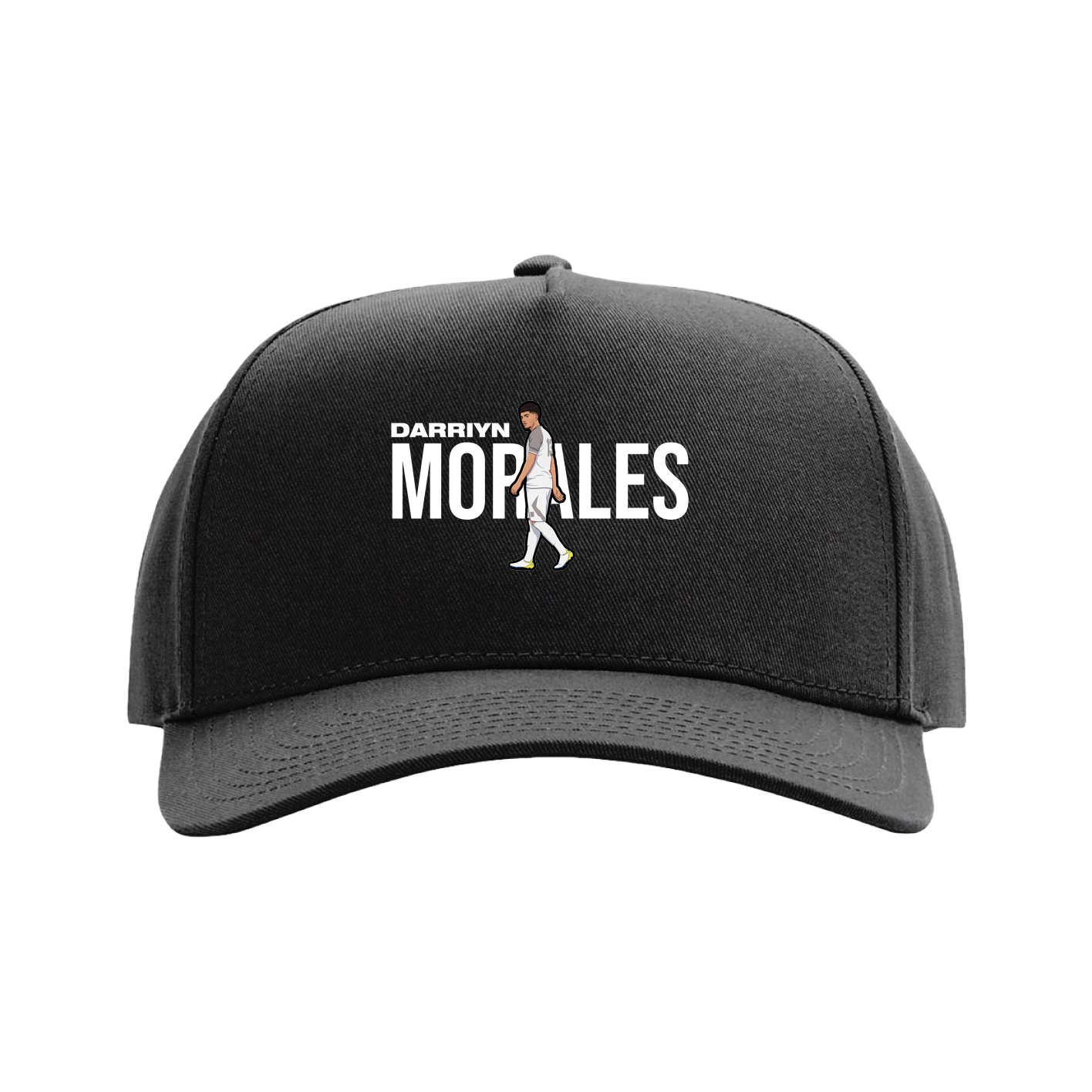 Full Fabric Five-Panel Champ Cap — Player Name in Black