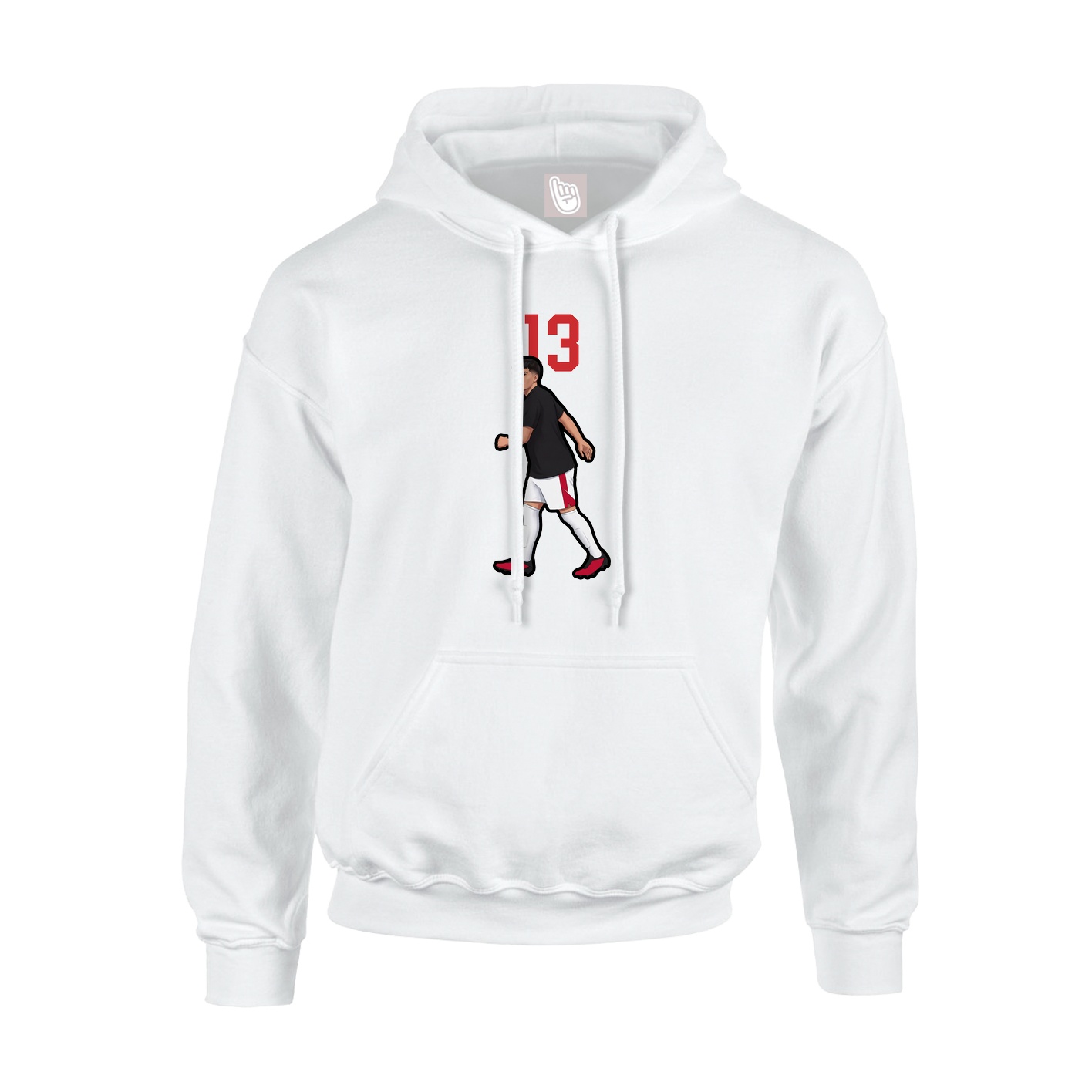 Youth Hoodie — Number Top in White