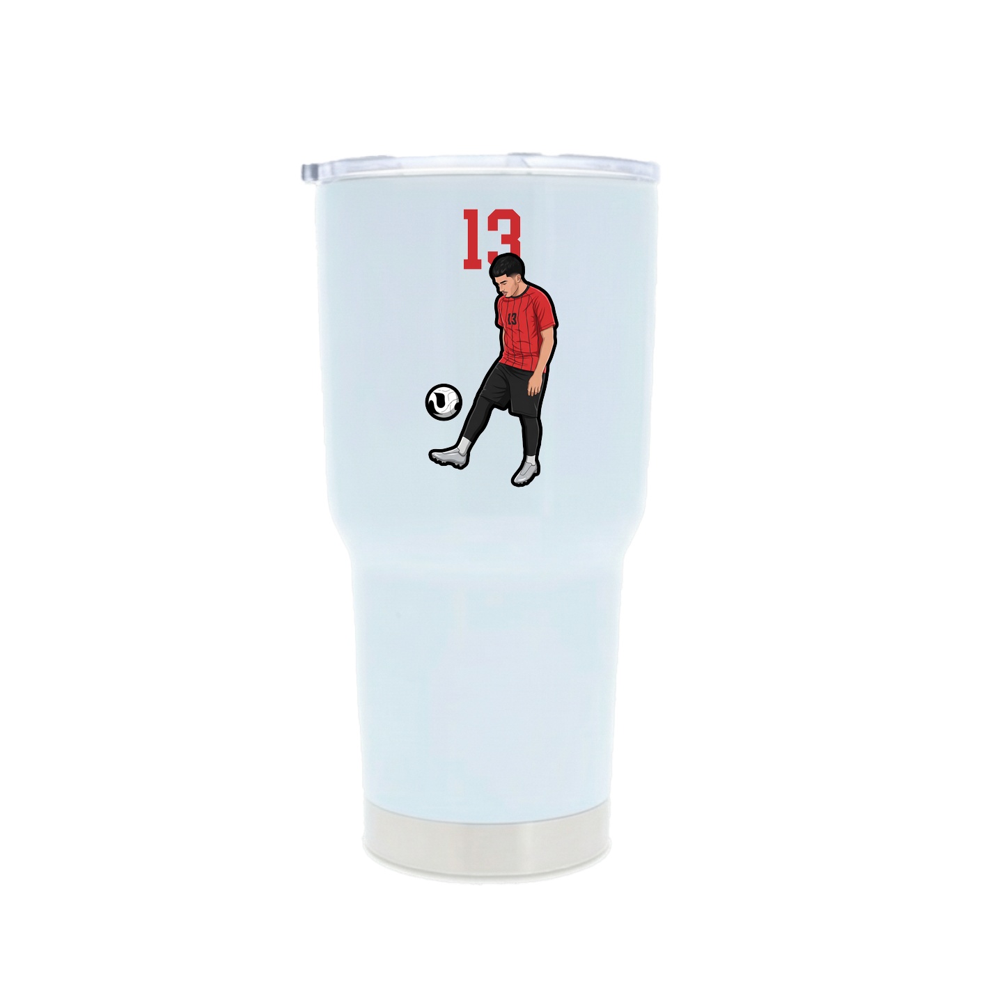30oz Stainless Steel Tumbler — Number Top in White
