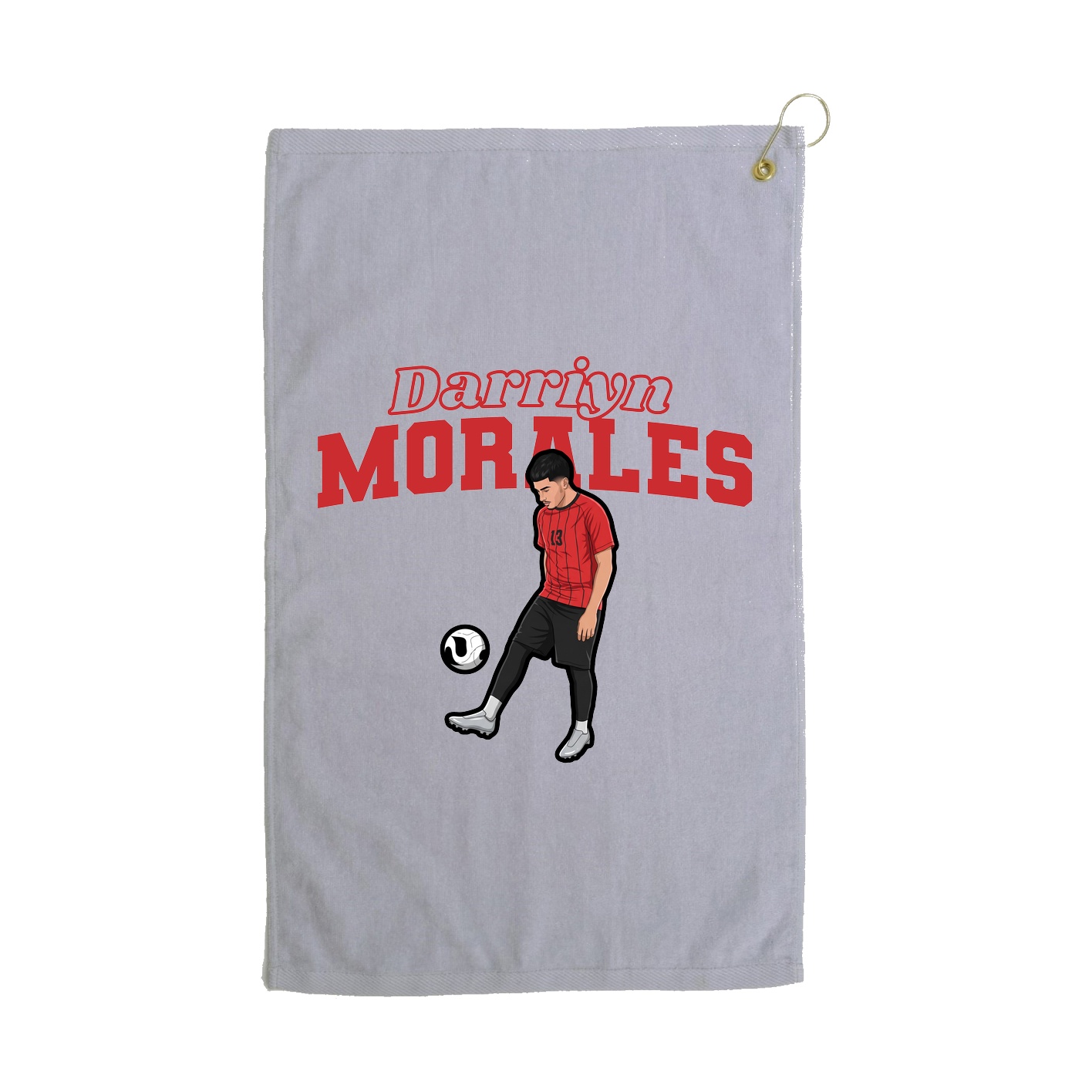 Golf Towel — Name Arch in Grey