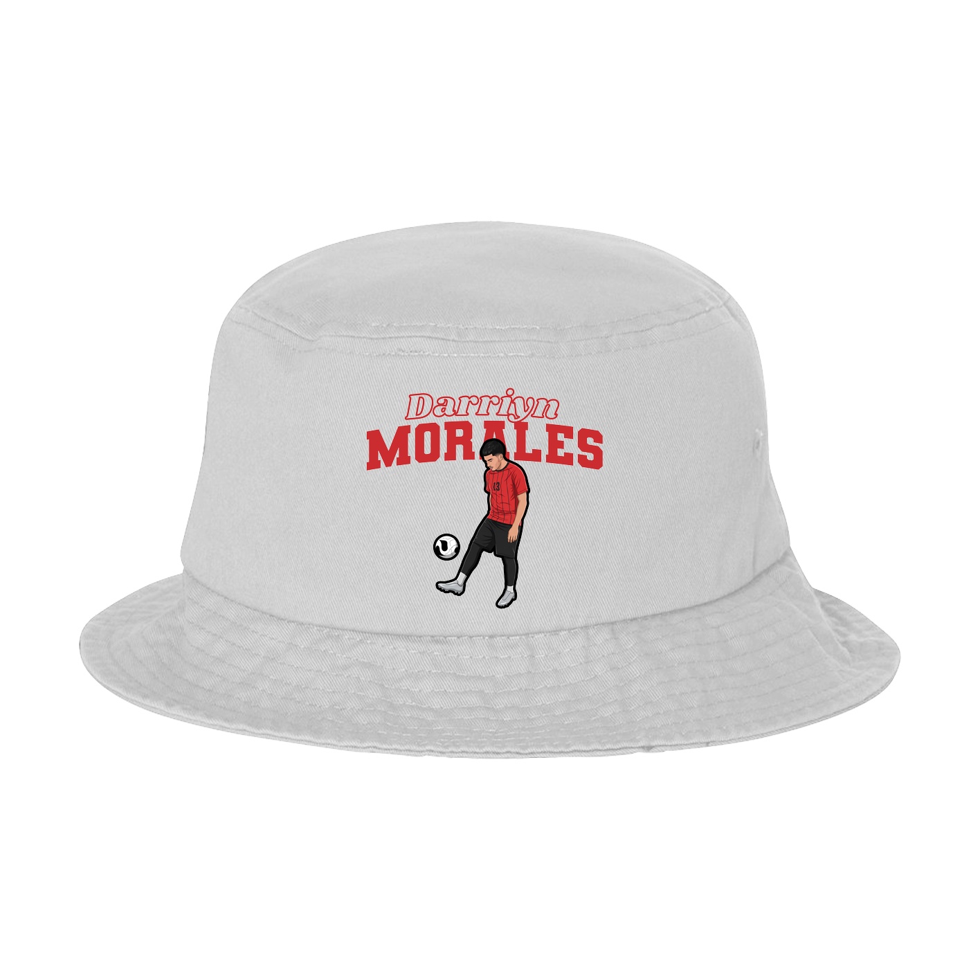 Bucket Cap — Name Arch in White