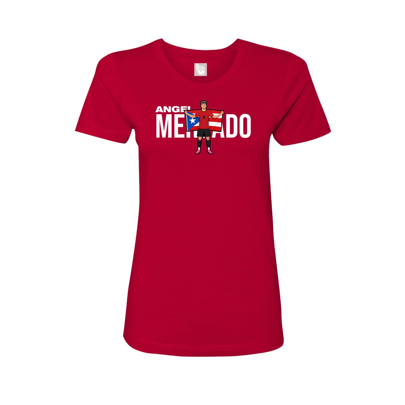 Fitted Women's Tee — Player Name in Red