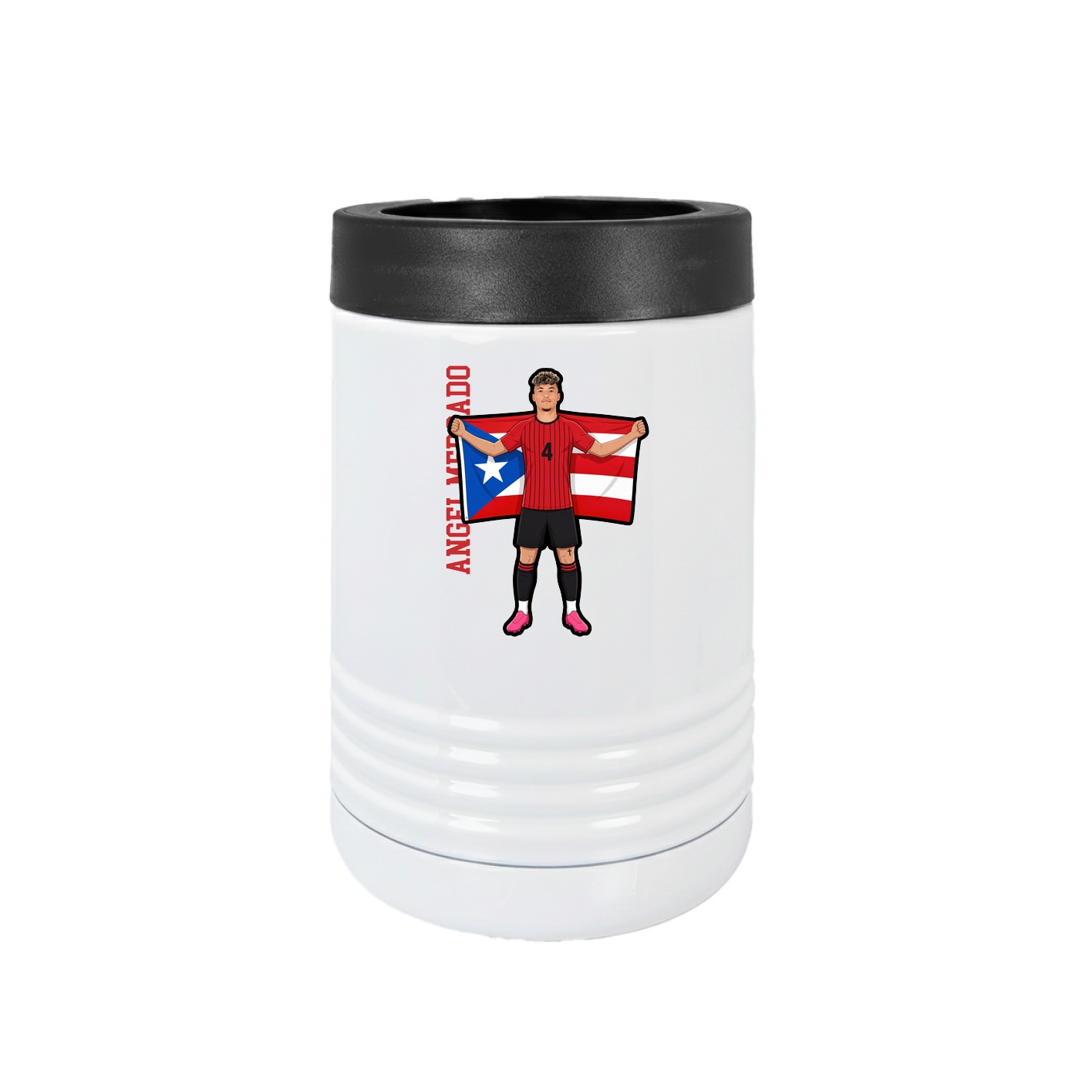 Beverage Holder — Name Vertical in White