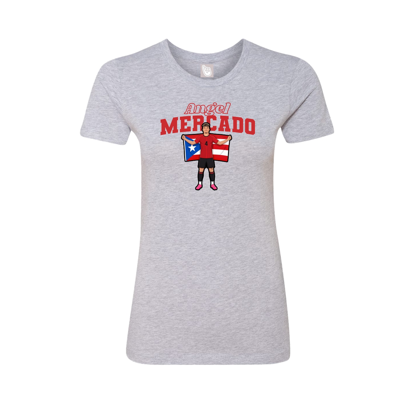 Fitted Women's Tee — Name Arch in Grey