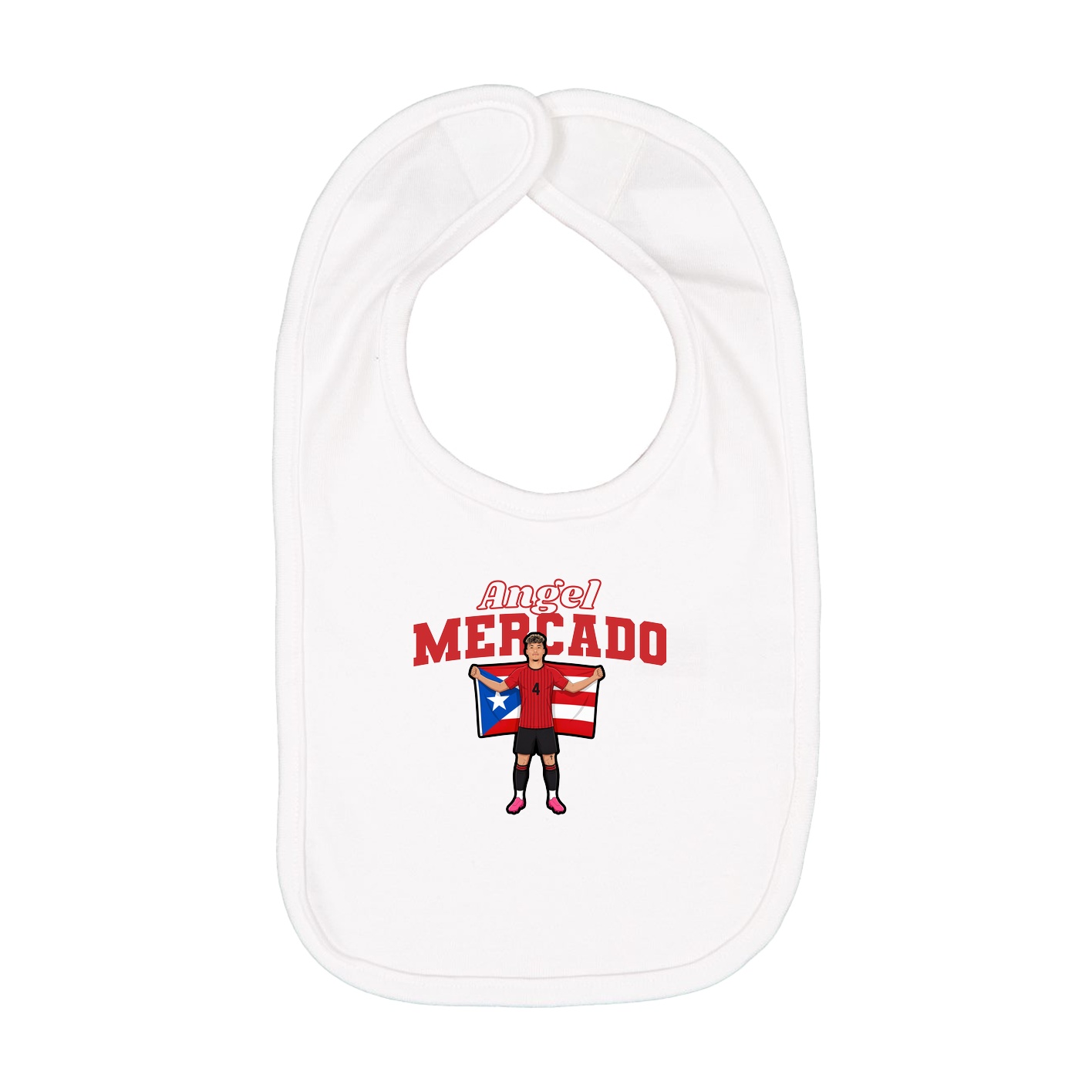 Infant Bib — Name Arch in White