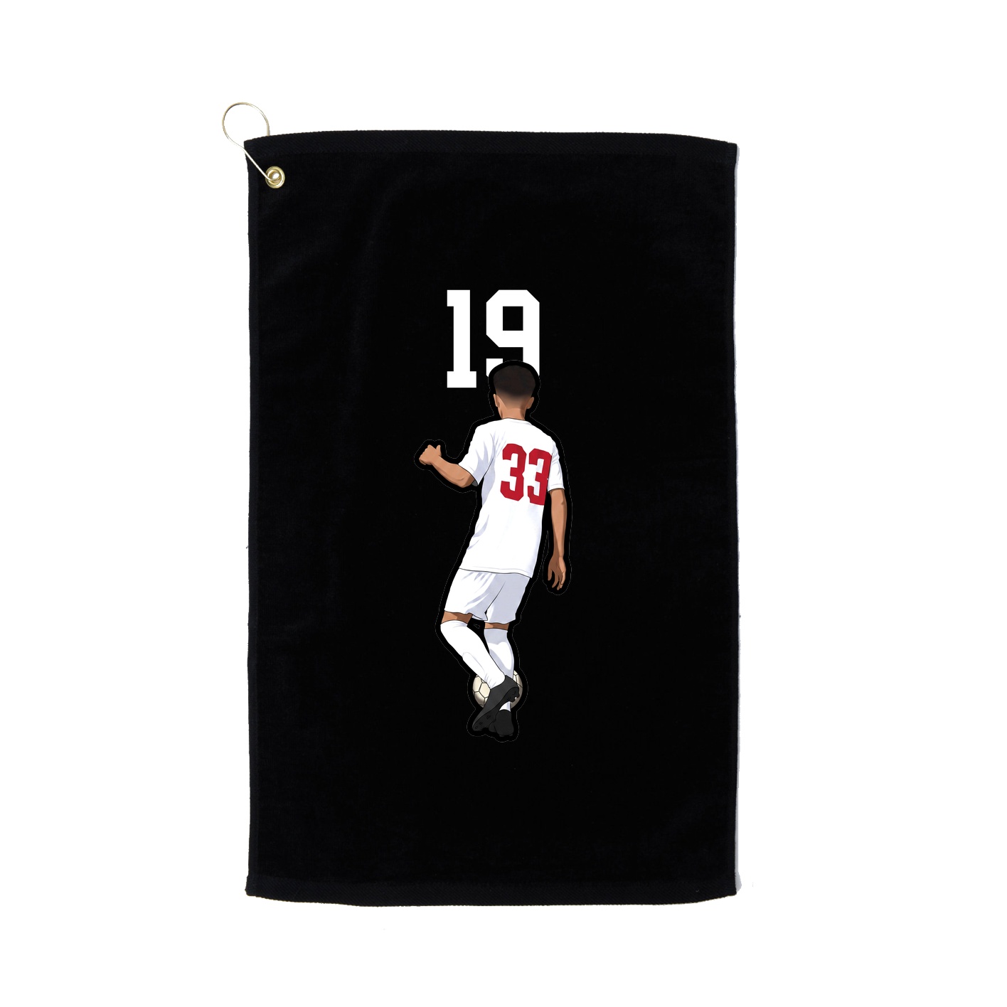 Golf Towel — Number Top in Black